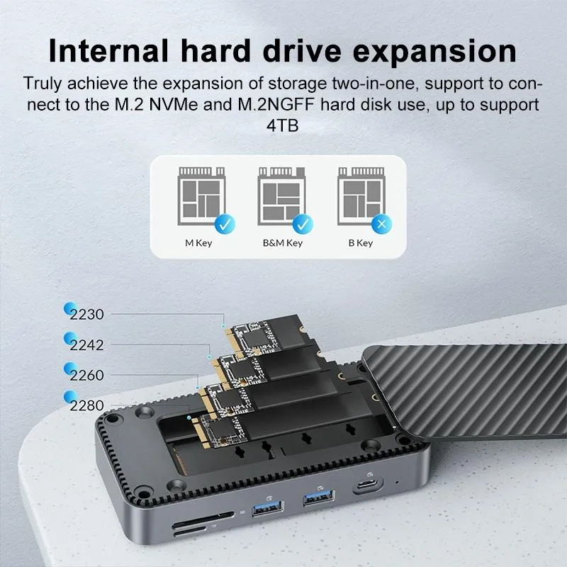 10 in 1 Docking Station with M.2 Ssd Enclosure