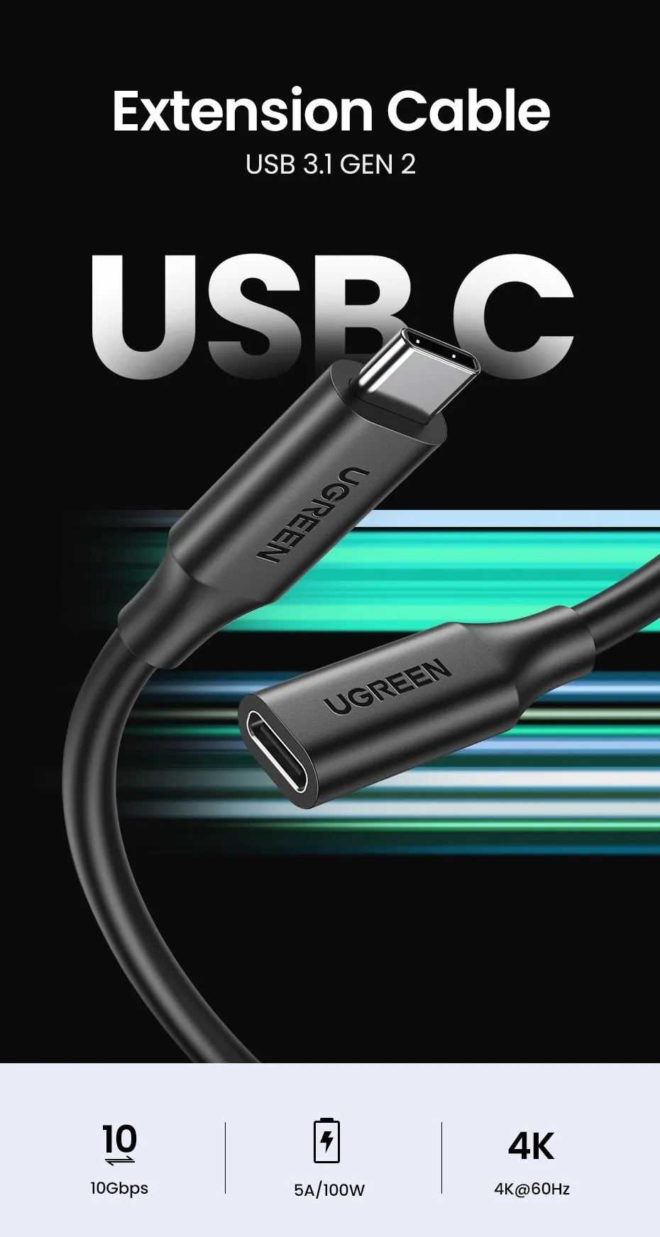 10387 USB-C Extension Cable | 1M