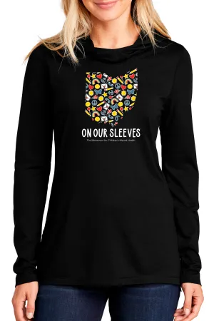 3003 - The "On Our Sleeves OHIO" Unisex Triblend Hoodie/ Black - FINAL SALE