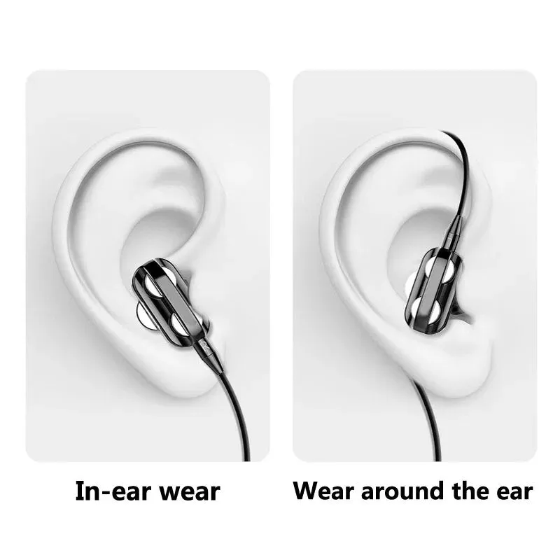3.5mm HiFi Stereo Wired Earphones with Quad-Core Sound & In-line Mic