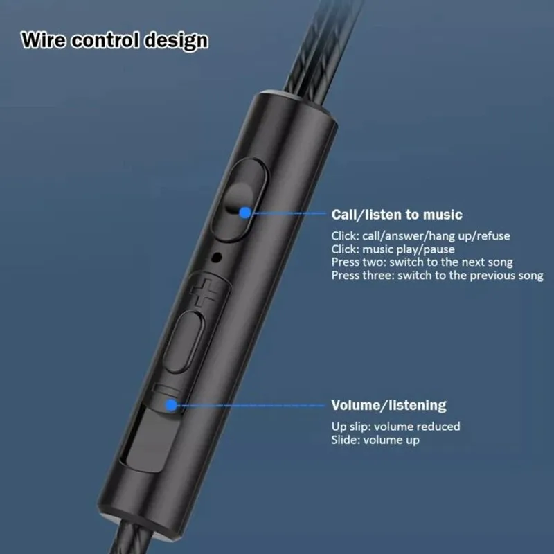 3.5mm HiFi Stereo Wired Earphones with Quad-Core Sound & In-line Mic