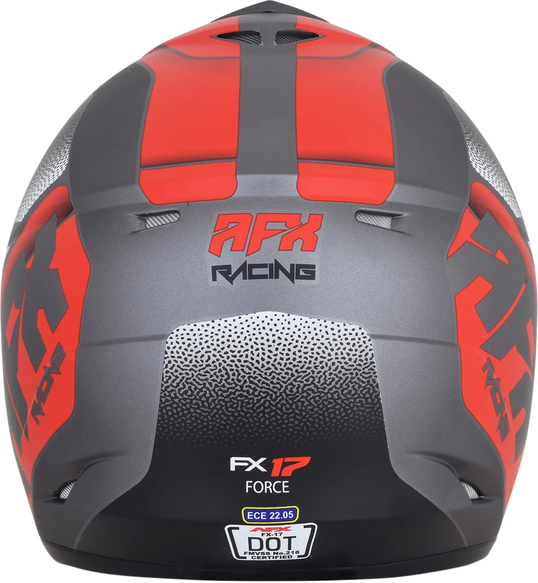 AFX FX-17 Helmet - Force - Frost Gray/Red - Medium 0110-5204