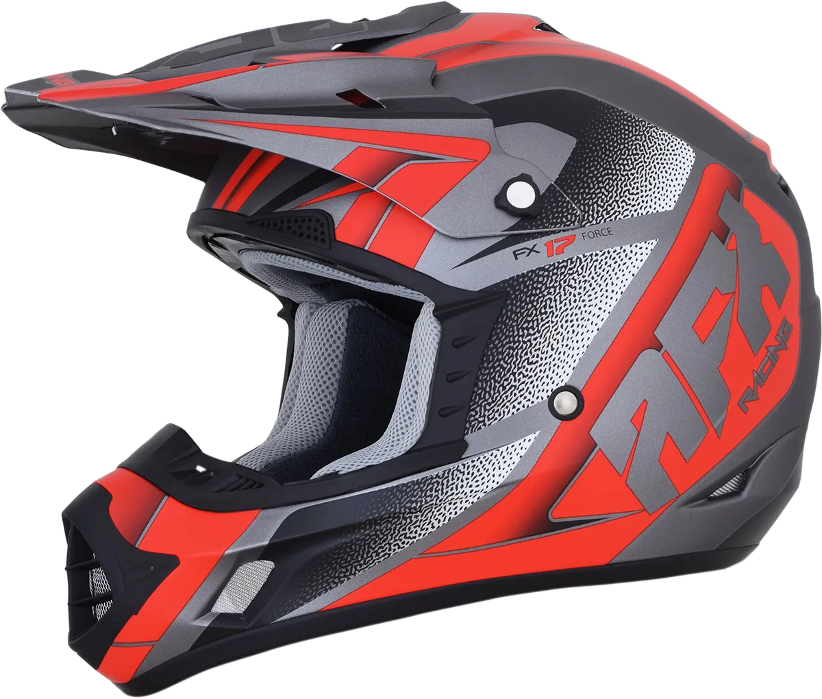 AFX FX-17 Helmet - Force - Frost Gray/Red - Medium 0110-5204