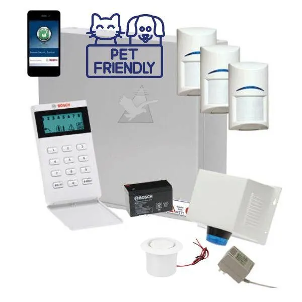 Bosch Solution 3000 Alarm System with 3 x Gen 2 Tritech Detectors  Icon Code pad  IP Module