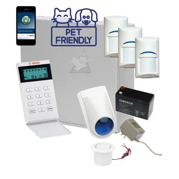 Bosch Solution 3000 Alarm System with 3 x Gen 2 Tritech Detectors  Icon Code pad  IP Module