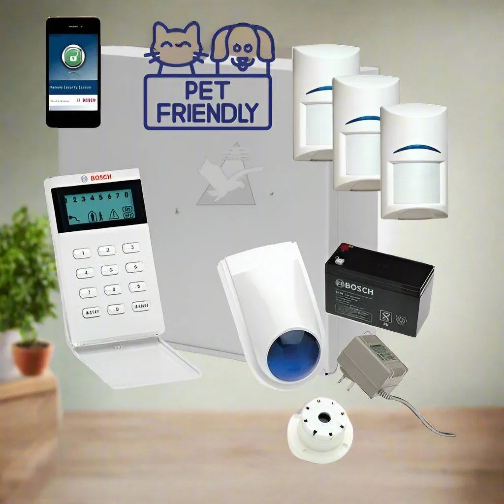 Bosch Solution 3000 Alarm System with 3 x Gen 2 Tritech Detectors  Icon Code pad  IP Module