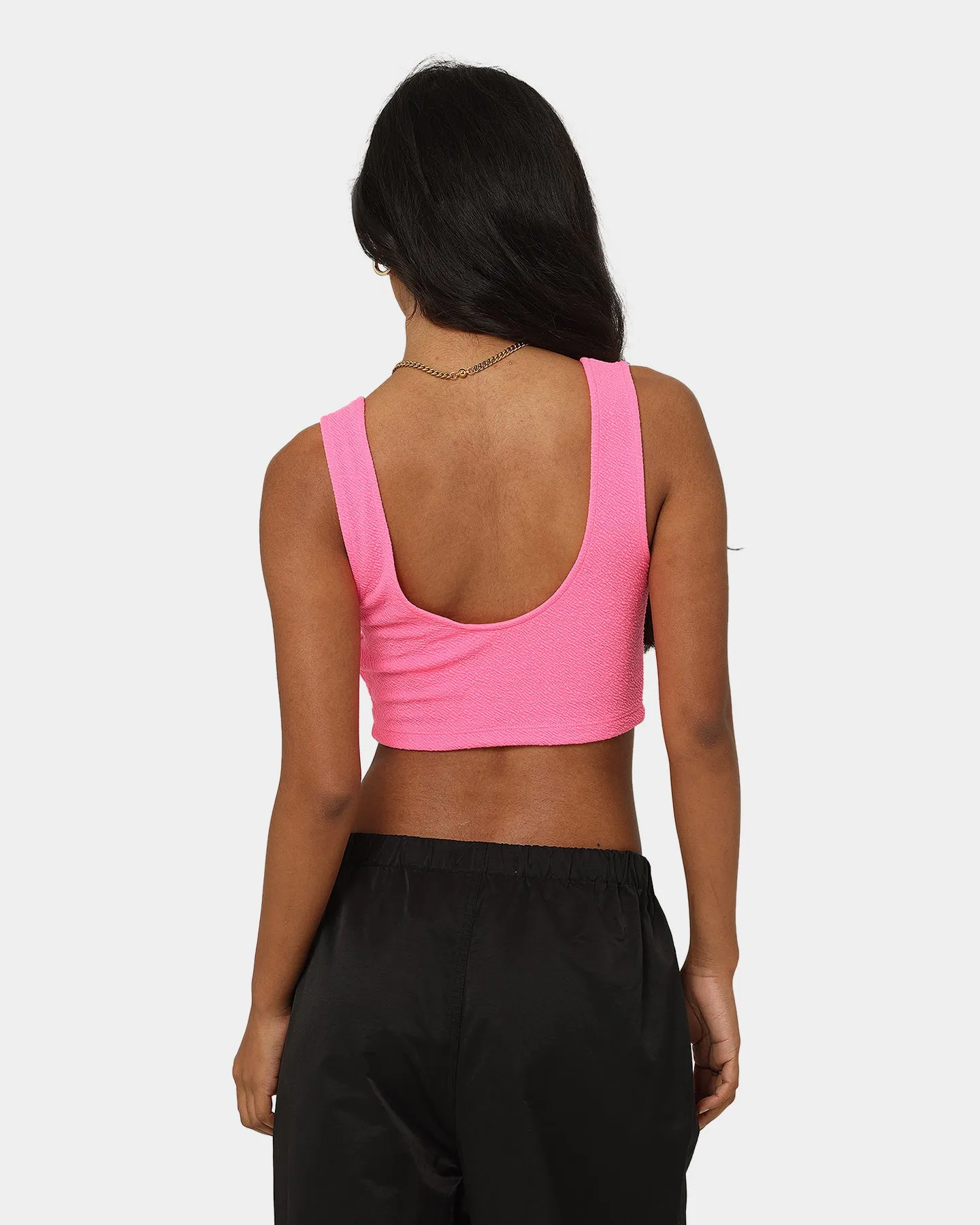 Calvin Klein Women's Slub Rib Bralette Neon Pink