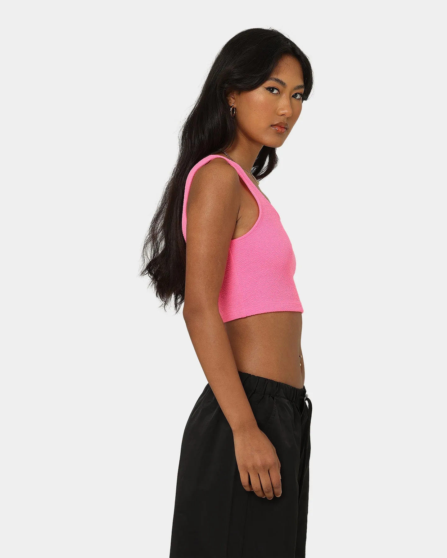 Calvin Klein Women's Slub Rib Bralette Neon Pink