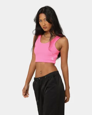 Calvin Klein Women's Slub Rib Bralette Neon Pink