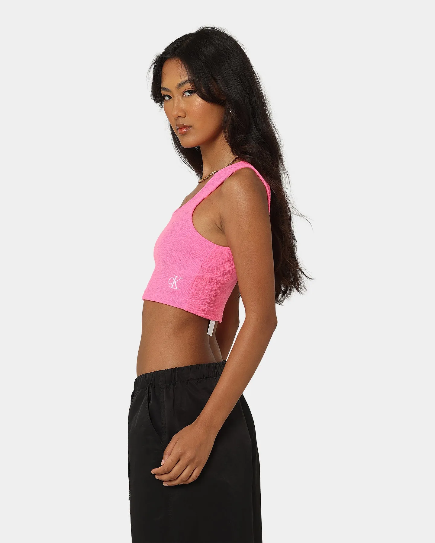 Calvin Klein Women's Slub Rib Bralette Neon Pink