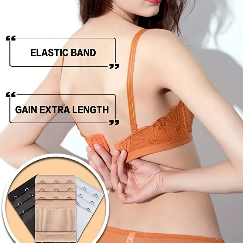 Comfortable Adjustable Bra Extenders for Braless Look  3pcs