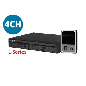 Dahua 4ch NVR with 8TB installed, DHI-NVR4104HS-P-4KS2/L-8TB