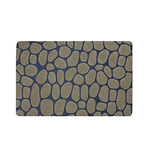 Ebasics | Glorious Super Slim Carbon Rubber Abstract Designer | Anti Slip Doormat (Grey)