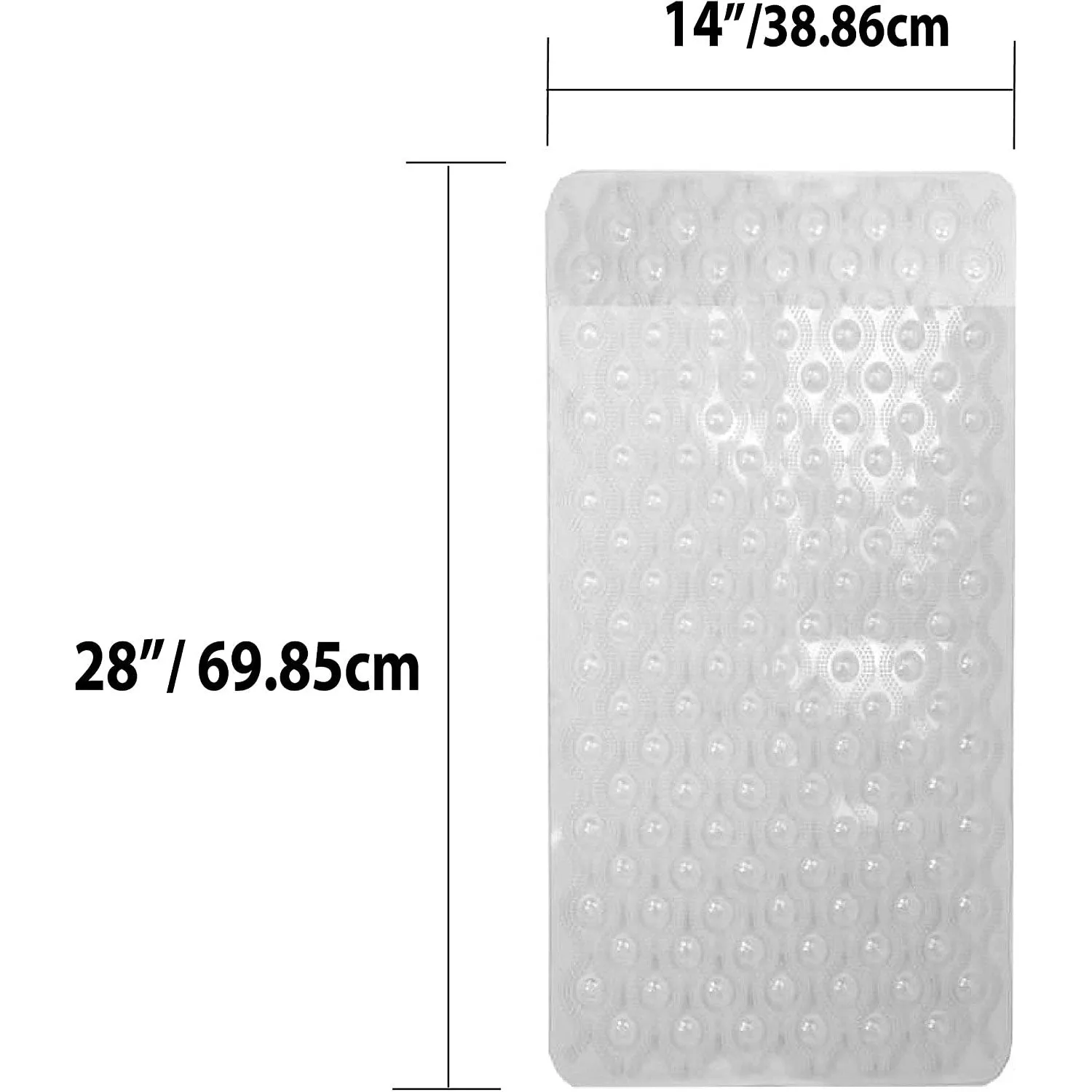 Home Basics Bubble Wave Bath Mat, Clear, 14x28 Inches