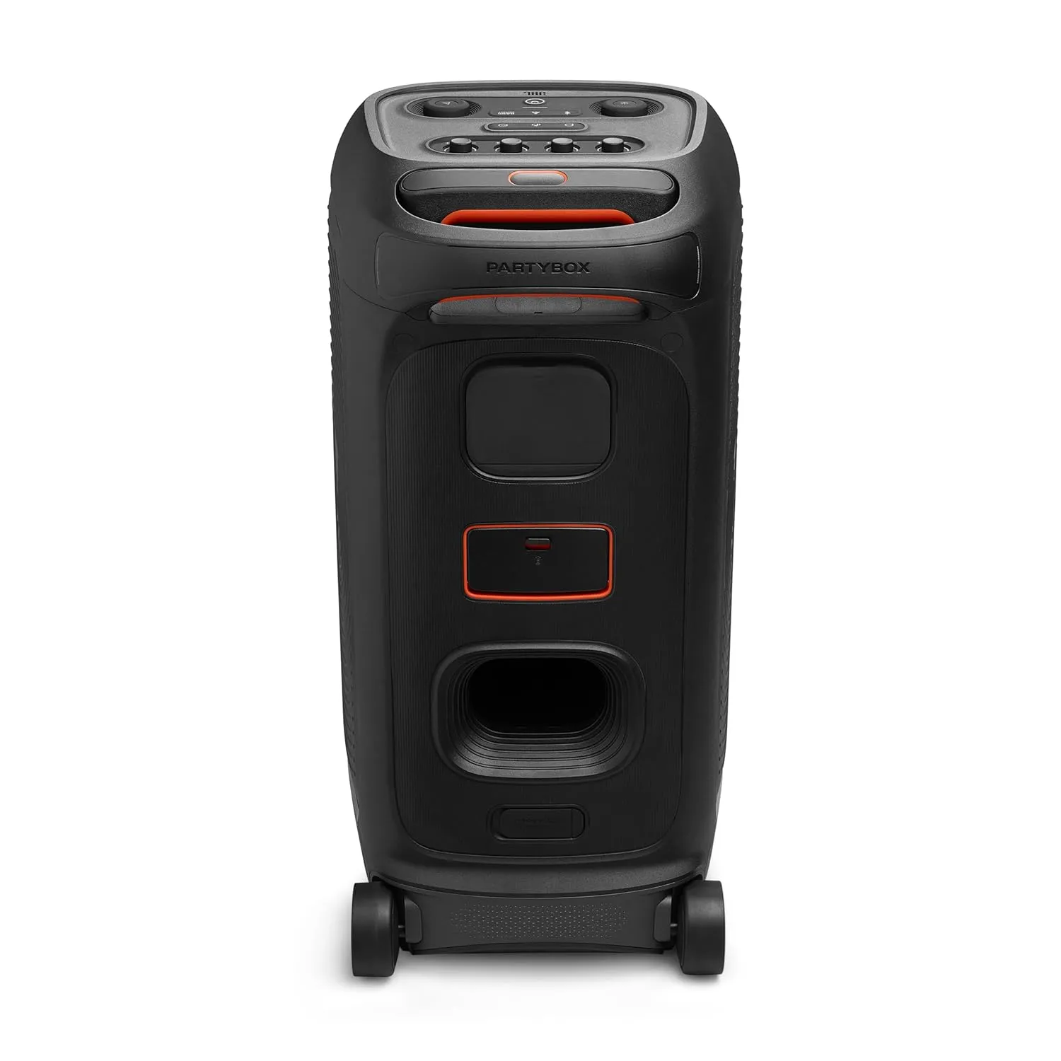 JBL PartyBox 320 240W Portable Bluetooth Speaker with AI Sound Boost, Light Show, Auracast, Dual Mic/Guitar Input, Telescopic Handle (Black)