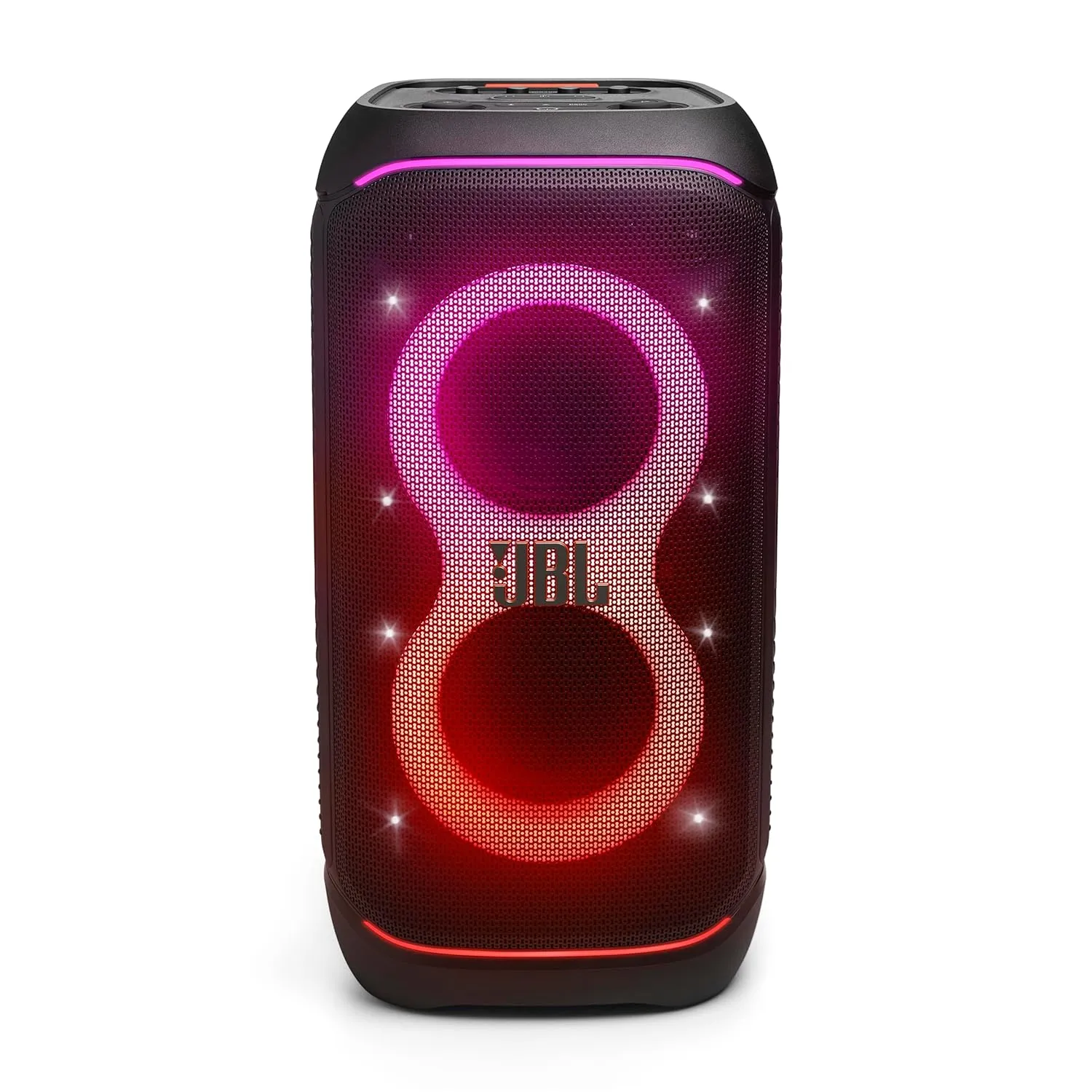 JBL PartyBox 320 240W Portable Bluetooth Speaker with AI Sound Boost, Light Show, Auracast, Dual Mic/Guitar Input, Telescopic Handle (Black)