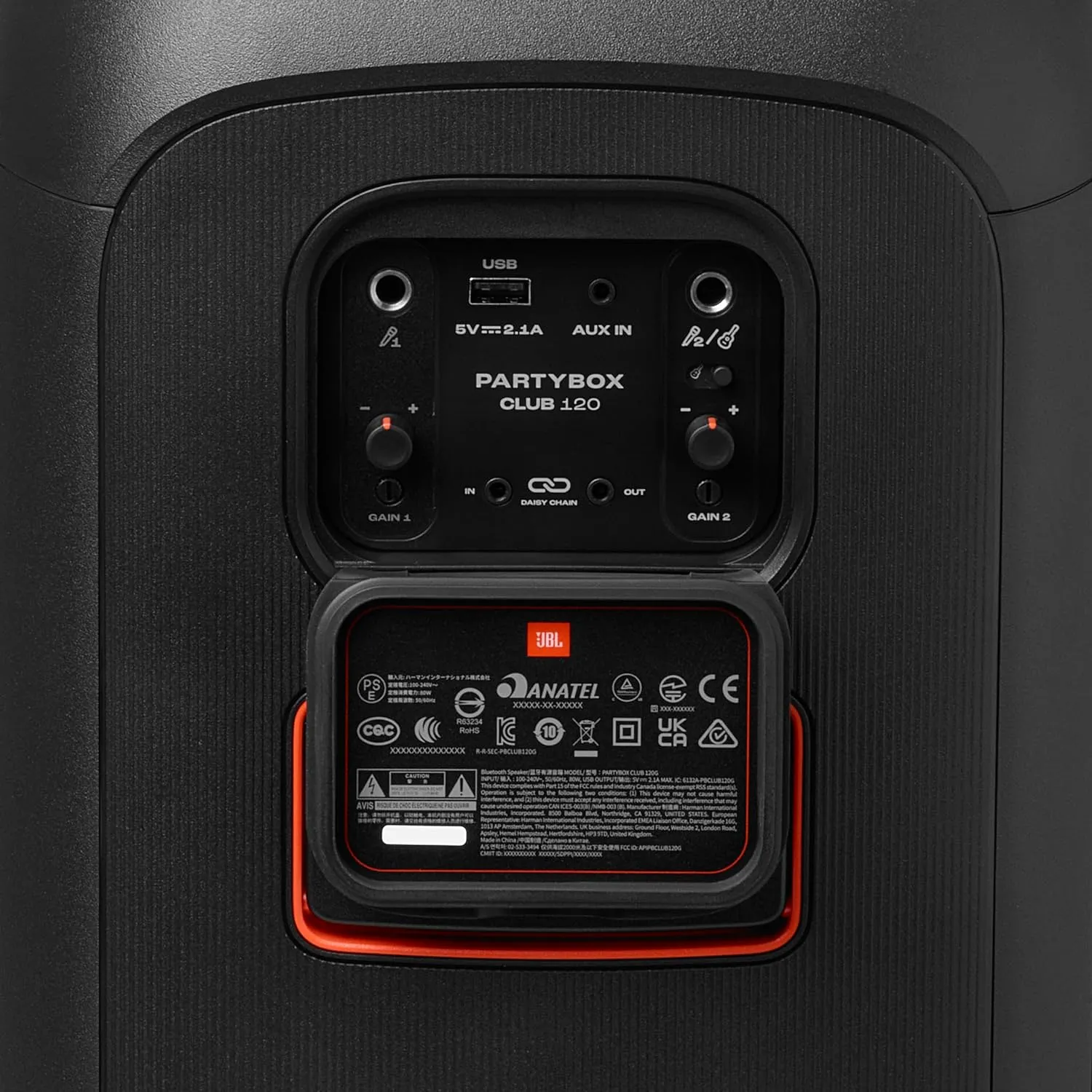 JBL PartyBox Club 120 Wireless Bluetooth Party Speaker (160W, AI Sound Boost, Futuristic Light Show, 12H Playtime, Auracast, Mic & Guitar Input, Splashproof, Black)