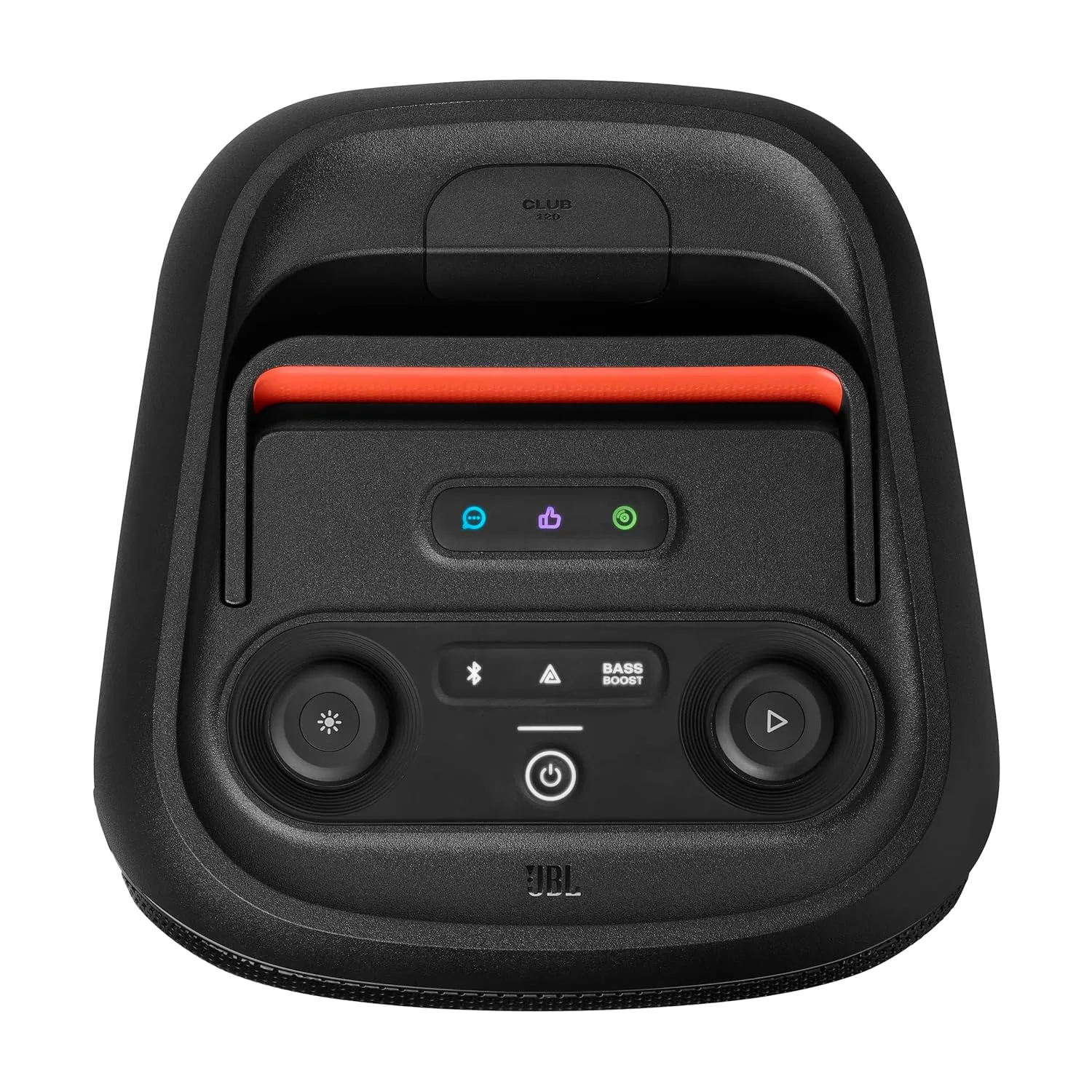 JBL PartyBox Club 120 Wireless Bluetooth Party Speaker (160W, AI Sound Boost, Futuristic Light Show, 12H Playtime, Auracast, Mic & Guitar Input, Splashproof, Black)