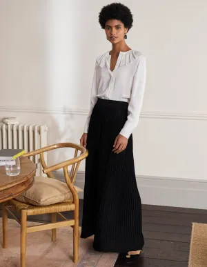 Knitted Party Skirt-Black Metallic