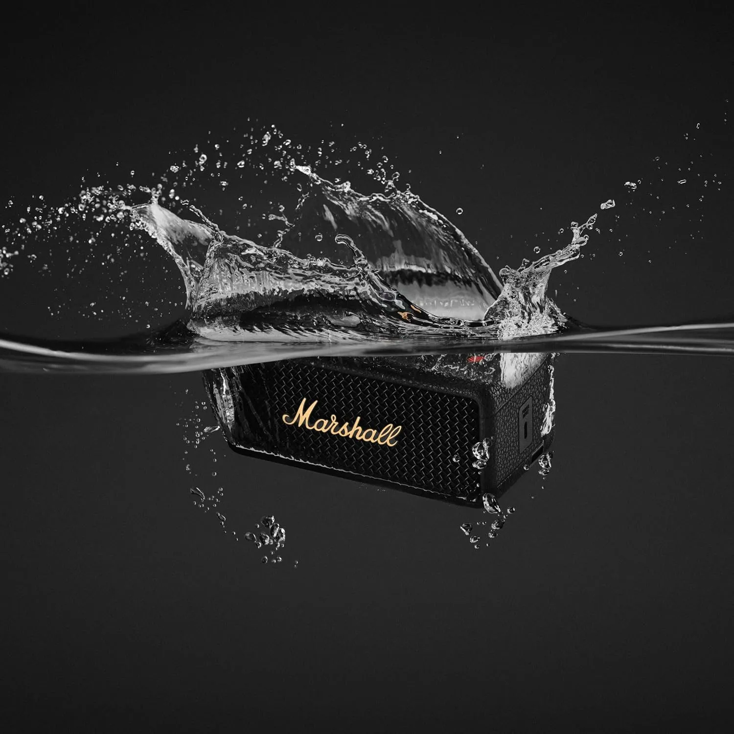Marshall Emberton III Compact Portable Bluetooth Speaker with 32  Hours of Playtime, (360 Sound), Dust & Waterproof (IP67) Black & Brass.