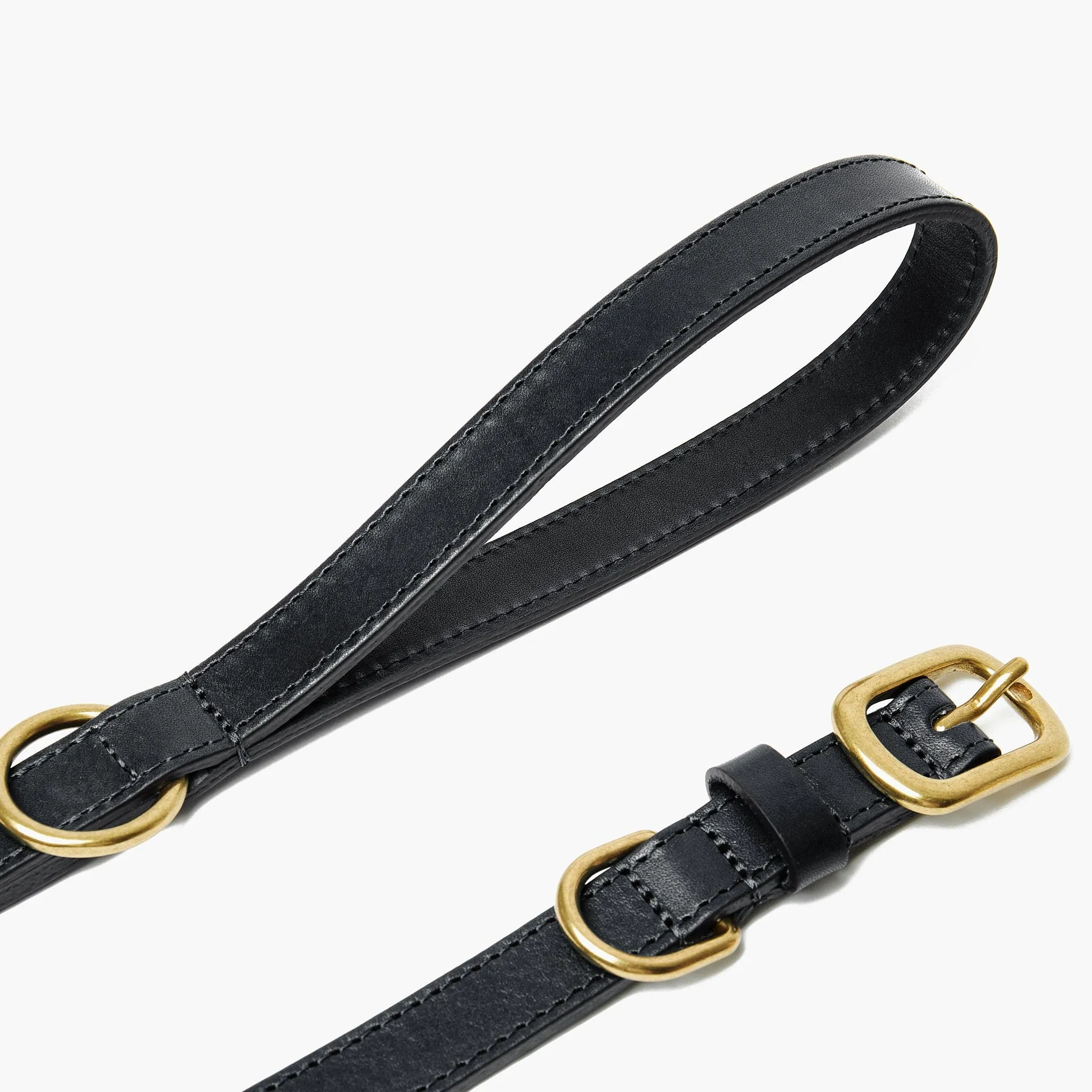 Midnight Black Leather Dog Collar – Stylish & Comfortable