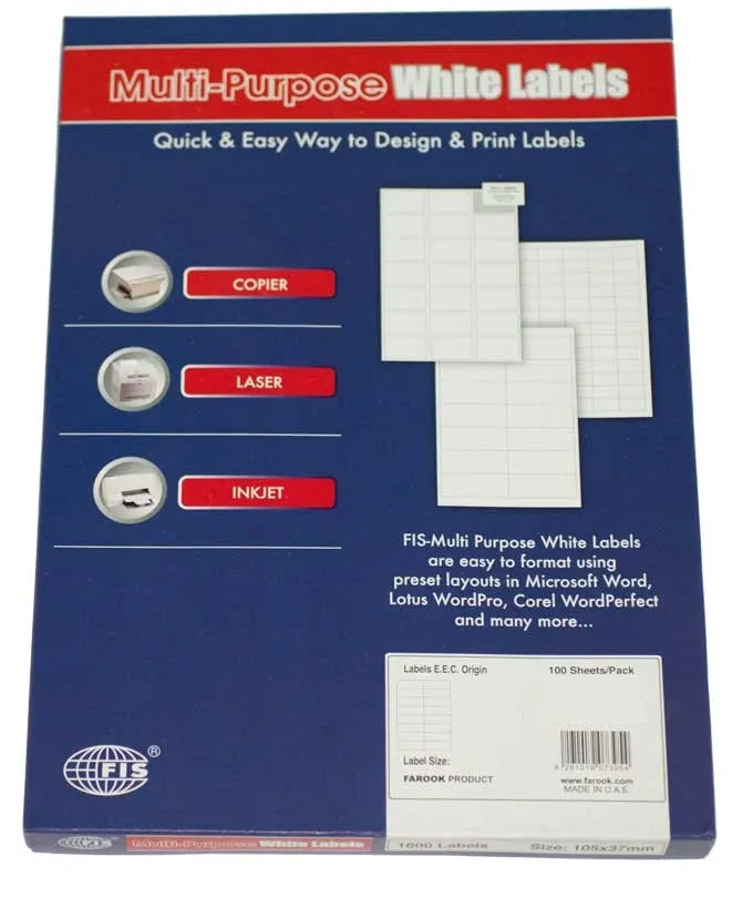 MULTI PURPOSE WHITE LABEL-89X41mm