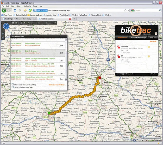 Road Angel Bike Trac Motorcycle Tracker