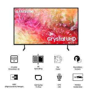 Samsung UA43DU7000KLXL  108 cm (43 inches) 4K Ultra HD Smart LED TV (Black)