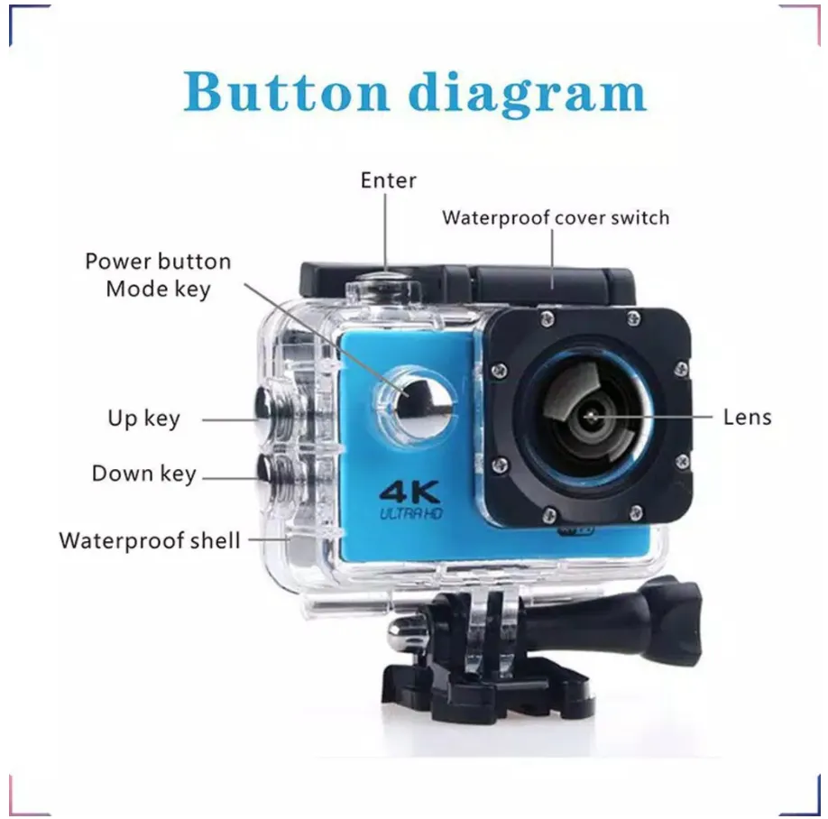 Sports Camera Kogan 4K Ultra Full HD DV 18MP Wi-Fi Plus Memory 32GB